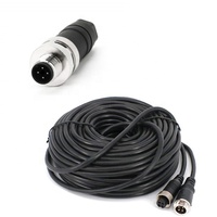 Câble de connecteur aviation M12 mâle-femelle, étanche IP66, câble d'extension pour caméra de recul automobile, 4 broches, 5A, cuivre