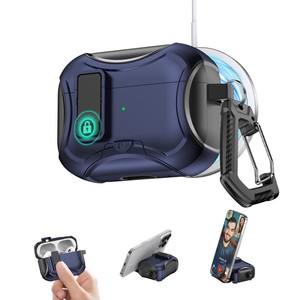 غطاء حماية كامل من TPU+PC لسماعات الأذن مع سلسلة مفاتيح، مزود بميزات مضادة للسقوط والضياع، متوفر بـ 14 لونًا لحافظة Pro 2، للاستخدام التجاري/الشخصي - Product Image 6