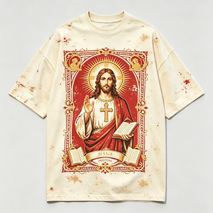 T-shirt Homme en Coton 280gsm Imprimé Oversize Confortable pour Porter Toute la Journée - Product Image 2