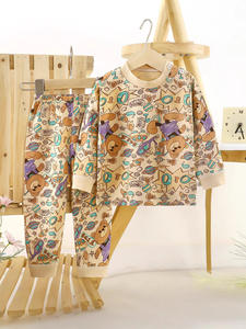 Conjunto <span class=keywords><strong>de</strong></span> <span class=keywords><strong>Ropa</strong></span> Interior Infantil 100% Algodón Otoño Niños Niñas Estilo Casual Patrones <span class=keywords><strong>de</strong></span> Animales/Dibujos Animados/Puntos Pantalones Largos - Product Image 3