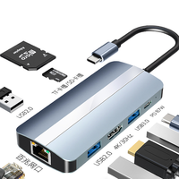 Station d'accueil Type-C 8-en-1 de haute qualité, station d'accueil USB 3.0 et hub USB haute vitesse, station d'accueil Type C pour MacBook
