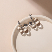 Boucles d'oreilles pendantes tendance en argent sterling 925 avec quartz clair plaqué platine, pierre précieuse à la mode
