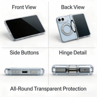 Casing Handphone Anti-Shock dengan Ring Magnet Tombol Logam, Stand Putar 360°, Bumper TPU+PC untuk Duo