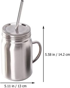 Mason Jar Cups 700ml Stainless Steel Insulated Mason Jar Tumblers <b>Mug</b> with Lids Straws - Product Image 5