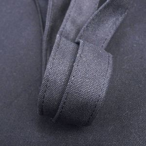 High Quality <b>Black</b> Cotton Canvas Tote <b>Bag</b> Zippered Closure for Shopping in Supermarket Custom Logo Factory Direct - Product Image 5