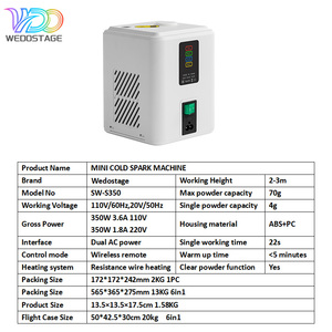 WEDOSATGE EU STOCK 350W 3M <span class=keywords><strong>FX</strong></span> <span class=keywords><strong>Efectos</strong></span> <span class=keywords><strong>Especiales</strong></span> Eléctricos 2 Canales Inalámbricos DMX Chispas Frías Fuegos Artificiales Control Remoto DJ Boda Chispero - Product Image 5