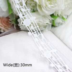 Ruban gros-grain élégant de haute qualité avec découpe de notes de musique de 3 cm pour la décoration de mariage, 10 yards/rouleau - Product Image 5