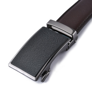 Ceinture en cuir de vachette véritable à deux couches pour homme, production personnalisée, avec boucle automatique en alliage, longueur sur mesure - Product Image 3