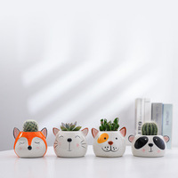 Ensemble de petits animaux mignons pour jardin d'intérieur, design personnalisé, bonsaï, pot à succulentes, mini pot en céramique, pots à fleurs