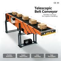 Convoyeur à bande télescopique automatique à levage hydraulique, convoyeur motorisé pour le chargement et le déchargement de conteneurs, pour la manutention de marchandises logistiques