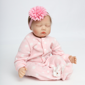 Close Eyes Sleeping Vinyl Silicone <span class=keywords><strong>Reborn</strong></span> Baby Kit Adorable Girl Kids Gift Toys Muñeca educativa - Product Image 4