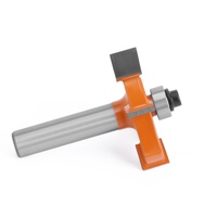 Fresa en T de 8mm con 4 cuchillas, rodamiento de bolas, carburo de tungsteno para ranurado, corte y recorte de madera, carpintería, mecanizado CNC