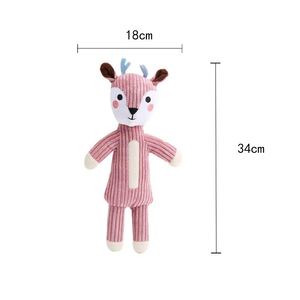 Jouet en peluche pour chien de haute qualité en forme d'animal (renard, rhinocéros, cerf) – Jouet à mâcher pour le nettoyage et le nettoyage des dents – Fournitures pour animaux de compagnie - Product Image 3