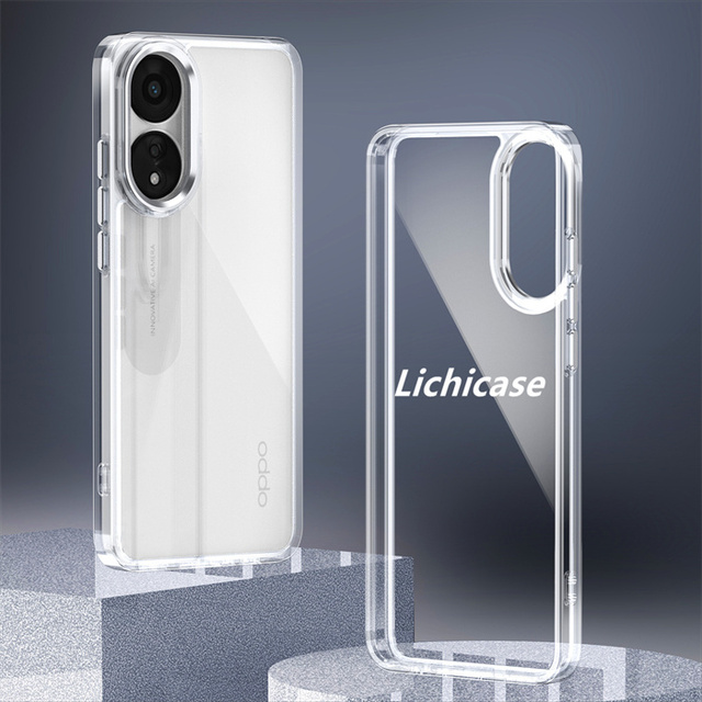 Lichicase Simple Anti Drop Clear Hard Acrylic Case for Oppo A18 A38 A60 A58 Cellphone Cover Wholesale