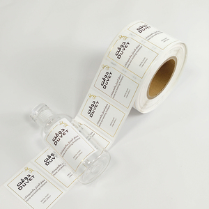 Custom Roll <b>Label</b> <b>Transparent</b> Vinyl Hot Stamping Adhesive Logo Print Waterproof Stickers For Bottle Jar Cosmetic Food Pack - Product Image 4