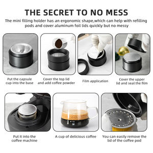 Support de remplissage et de scellage rapide compatible avec les dosettes <span class=keywords><strong>Nespresso</strong></span> <span class=keywords><strong>Vertuo</strong></span> réutilisables filtres à café outils plus intelligents ouvre-couvercle - Product Image 6