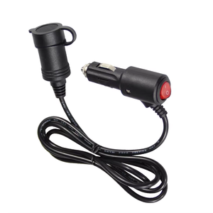 Industrial Use Modern Battery Car Cigarette Lighter Plug Male Female <b>Extension</b> Cord 10A Rated ON/OFF Switch Voltage Monitoring - Product Image 1