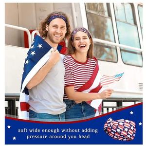 Diadema con Bandera Nacional, Accesorios con Nudos y Estampado, Día de la Independencia, 4 de Julio, Diadema Patriótica con Bandera Americana B-3374 - Product Image 5