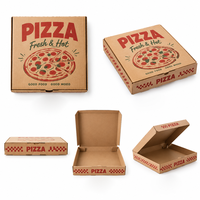 Boîtes à pizza en carton ondulé kraft SP5312, vente en gros d'usine, qualité alimentaire, résistantes à la graisse, logo personnalisé en relief, plusieurs tailles, écologiques