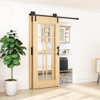 AAG Fabricante de fábrica Estilo único Negro Níquel cepillado Bypass Puerta corredera de Granero Hardware y Hardware Kit para puertas dobles