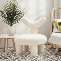 Fauteuil de salon moderne et durable en tissu rose de luxe avec dossier solide et pieds en bois pour la maison, le bureau et le canapé lounge