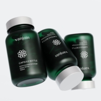 Bouteilles d'Emballage Personnalisées en Verre Dépoli de Luxe pour Pilules, Gélules et Vitamines, Pots Vides Mat pour Compléments Alimentaires avec Boîte