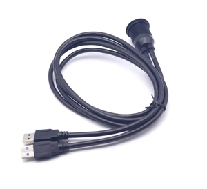 Doppio cavo di prolunga da maschio a femmina USB 3.0 con pannello di montaggio a filo per cavi per motociclette per barche per camion per auto - Product Image 6
