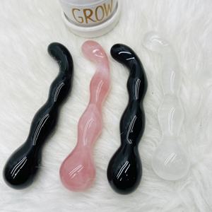 Vente en gros gode en cristal naturel baguette yoni en cristal de quartz rose baguette de cristal masseur pour femme sexy - Product Image 6