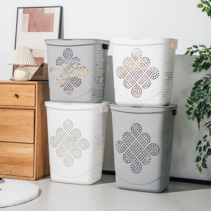 Grand panier à linge en plastique 45L 60L avec poignée de roue pour le rangement des vêtements sales à la maison ou à l'hôtel - Product Image 5