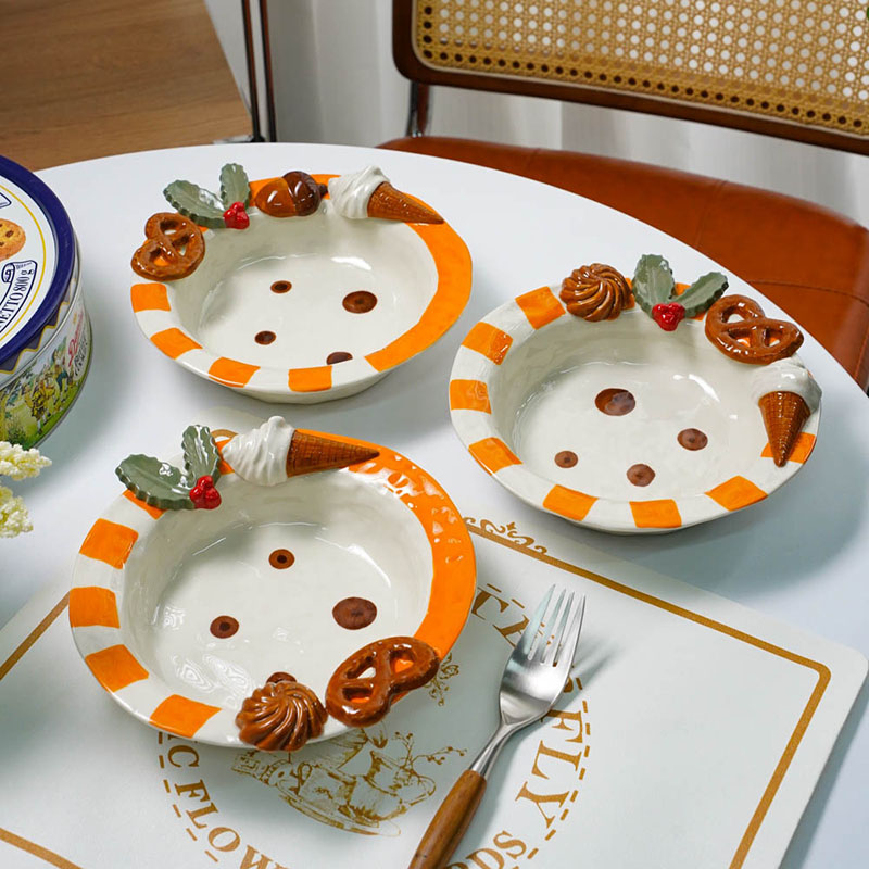 Funny Embossed Cookie Ceramic Plate - Perfect for Parties