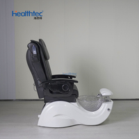 Chaise de pédicure de luxe noire pour grossistes, durable, avec bassin de spa pour les pieds