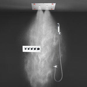 Lüks banyo 600*600mm sıcak soğuk su duş sistemi tavan monteli <span class=keywords><strong>4</strong></span> fonksiyon led yağış sis sprey duş seti - Product Image 1
