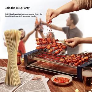 ไม้ไผ่สำหรับปิ้งย่างขายส่ง ลายสลักแบบจีนใหม่ แพ็คครอบครัว 100 ชิ้น พร้อมเชือกเสียบ ซอสเผ็ดร้อนสำหรับเค้กทอด - Product Image 4