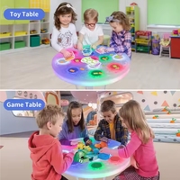 Table de jeu interactive pour enfants avec écran tactile rond, éclairage LED sensible, table de jeu pour enfants