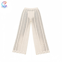 Pantalon de plage pour femmes, avec cordon de serrage, taille haute élastique, maille crochetée, maillot de bain