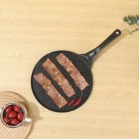 Poêle à œufs antiadhésive multi-trous en aluminium, 1 pièce, pour crêpes et grillades petit-déjeuner, compatible gaz