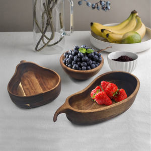 Cuenco <span class=keywords><strong>para</strong></span> servir en forma de pera de madera de acacia Premium, bandejas <span class=keywords><strong>para</strong></span> servir de madera, platos, <span class=keywords><strong>Mini</strong></span> plato de postre de caramelo de madera - Product Image 6