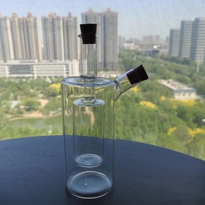 Bouteille à huile et vinaigre multifonction 2-<span class=keywords><strong>en</strong></span>-1 <span class=keywords><strong>en</strong></span> verre borosilicate transparent soufflé à la main avec bouchons <span class=keywords><strong>en</strong></span> liège, capacité 300ml-500ml - Product Image 6