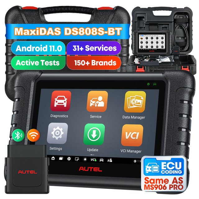 Autel Official Store MaxiDAS DS808S BT Automotive OBD2 Scanner Car Full System Altar Diagnostic Tool Upgrade of DS808 MP808BT