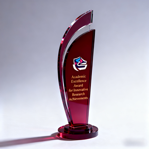 Trofi Akrilik Tanpa Merek Tema Olahraga Warna Merah Anggur Bentuk Ramping Pencetakan UV Ramah Lingkungan Menghargai Prestasi Olahraga - Product Image 1