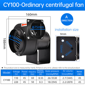 Ventilador Centrífugo Industrial Pequeño <span class=keywords><strong>de</strong></span> 220V, 2.2CMM, 45W, 45Db, Resistente a Altas Temperaturas y <span class=keywords><strong>de</strong></span> Gran Potencia <span class=keywords><strong>de</strong></span> Refrigeración - Product Image 2