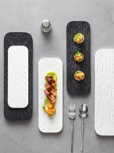 Assiette en céramique Plateaux rectangulaires Plateaux de <span class=keywords><strong>service</strong></span> Assiettes à sushi japonaises <span class=keywords><strong>Service</strong></span> de <span class=keywords><strong>vaisselle</strong></span> ou fêtes Dessert - Product Image 4