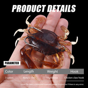 8cm 19g en stock appâts artificiels de pêche en plastique <span class=keywords><strong>souple</strong></span> <span class=keywords><strong>leurre</strong></span> <span class=keywords><strong>crabe</strong></span> <span class=keywords><strong>leurre</strong></span> - Product Image 2