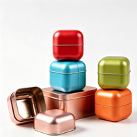 Boîte en fer blanc carrée en gros, personnalisable avec logo, mini conteneur vide en métal pour thé, bonbons, cosmétiques, boîte cadeau, pot en fer blanc