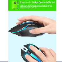 Souris de jeu filaire USB pour ordinateur avec rétroéclairage RVB DPI 1600, 3 boutons, antidérapante, réaction rapide, design ergonomique, prix bas, câble de 1,5 m