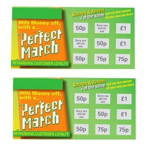 Carte à gratter personnalisée de bonne qualité pour jeux ou loteries, prix d'usine - Product Image 1