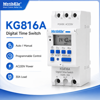 MythEle DIN Rail Digital Time Switch AC220V 30A LCD Programmable Timer Relay untuk Kontrol Rumah dan Industri