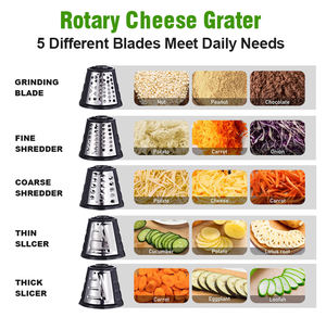 Mini robot culinaire électrique, moteur entièrement en cuivre, utilisation domestique, construction en plastique, trancheuse/râpeuse/broyeur pour fromages, fruits - Product Image 2