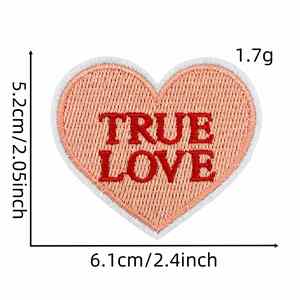 Stock 5.2*6.1cm Iron on Embroidered Heart With Words Valentine Patch for <b>Hat</b> <b>Bag</b> Decoration - Product Image 6