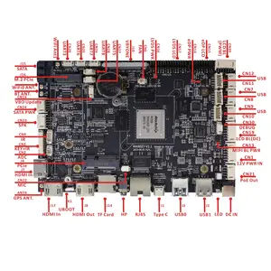 Placa de saída de fábrica RK3588 4G 32GB 4K Vbyone 8K Vídeo WiFi6 GMAC 5G M.2 SATA para tudo em um painel Android e borda AI computador